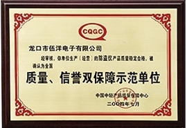質(zhì)量、信譽(yù)雙保障示范單位