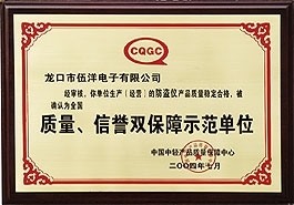 質(zhì)量、信譽(yù)雙保障示范單位